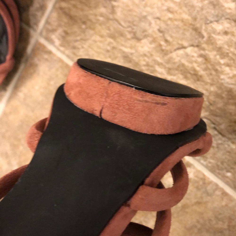 Privileged• Lomora  Pink Suede Heeled Sandal - Picture 6 of 7